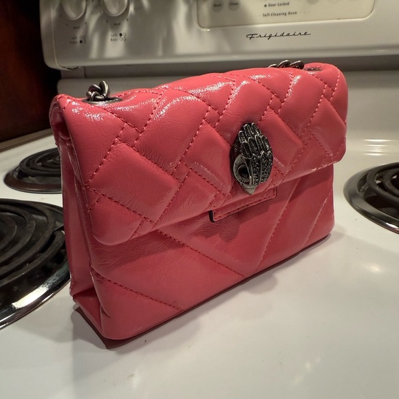 Kurt Geiger Hot Pink Quilted Leather Bird Head Logo Bag Barbiecore Y2K Vibes - Picture 2 of 4
